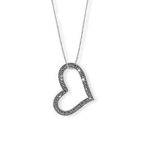    Boma Marcasite Open Heart Necklace Boma Marcasite Jewelry Jewelry