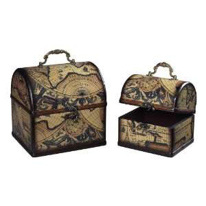  Map Of The Globe Storage Boxes (Set Of 2) 118 015