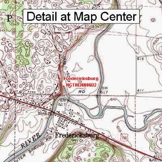  USGS Topographic Quadrangle Map   Fredericksburg, Indiana 