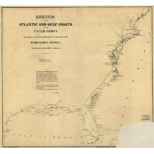  War Map Sketch of the Atlantic and Gulf Coasts of the United States 