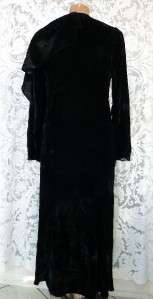 VINTAGE 1920s Evening Dress~Drop Waist~Silk Velvet~FLAPPER Era 