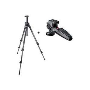 Manfrotto 190CXPRO3 3 Section Carbon Fiber Pro Tripod, with Manfrotto 