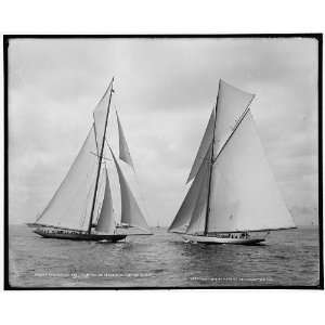  Shamrock II,Columbia maneuvering for the start,Oct. 1,1901 