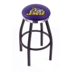 James Madison University 30 Single ring swivel bar stool with Black 