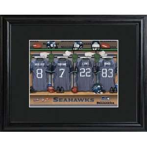 Seattle Seahawks NFL Locker Room Print with Matted Wood Frame  