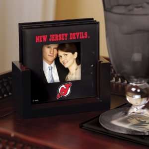   New Jersey Devils Art Glass Coaster Set Devils