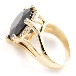  Show Off Jet Black Crystal Costume Ring   size 7 Jewelry