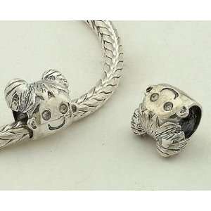 925 Sterling Silver European Style Antique Silver Lovely Girl Charms 