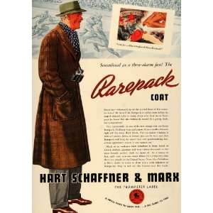  1937 Ad Hart Schaeffner Marx Rarepack Coat Joe Football 