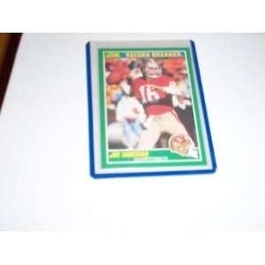 Joe Montana 1989 Score football trading card record breaker #329 San 