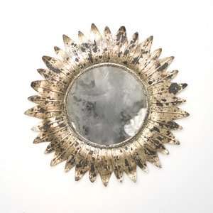 Worlds Away Dahlia Tole Mirror in Silver Leaf   Destroyed silver leaf 