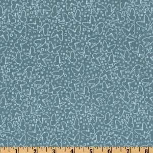  44 Wide Galaxy Linework Butterfly Teal Fabric By The 