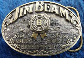 Jim Beam Kentucky Bourbon Whiskey Alcohol Belt Buckle  