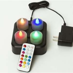  Remote Controlled Rechargeable Mood Light Candles Set of 4 