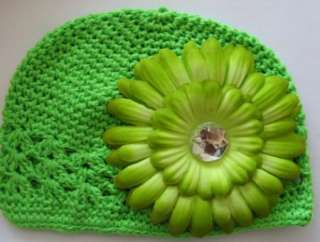 Baby Crochet Kufi Hat Cap with Daisy Flower U Pick 5  