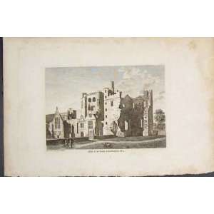  Abbey Zouch Leicestershire England Antique Old Print