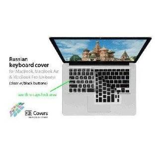 KB Covers RUS M CB Russian Keyboard Cover with Black Keys for Macbook 