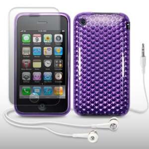  IPHONE 3G 3GS HEXAGONAL DESIGN GEL SKIN CASE WITH SCREEN 