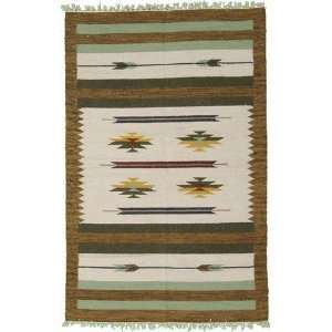  39 x 511 Ivory Wool Kilim Rug Furniture & Decor