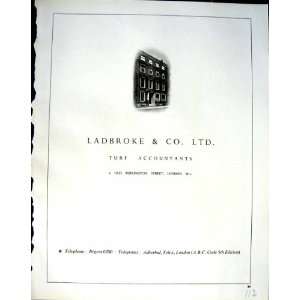  1953 ADVERTISEMENT LADBROKE TURF ACCOUNTANTS LONDON