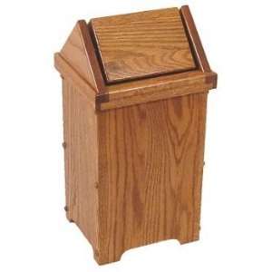  Amish Hand Made Small Oak Flip Top Wood Bathroom Trash Bin 