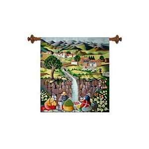  NOVICA Wool tapestry, By the Stream