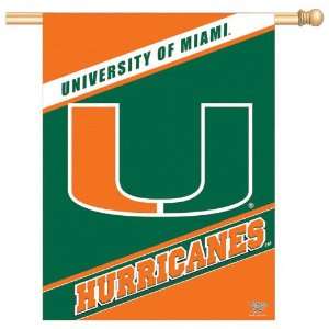 Miami Hurricanes Vertical Flag 27x37 Banner Sports 
