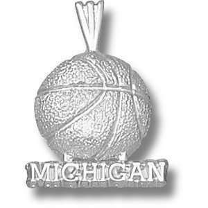 University of Michigan Basketball Pendant (Silver 