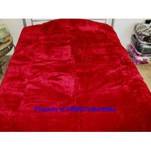  Korean Style Queen Blanket Solid Red Burgundy