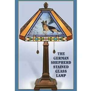 German Shepherd Stained Glass Lamp