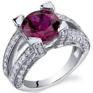  Boldly Glamorous 3.50 Carats Ruby Topaz Ring in Sterling 
