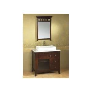   Bathroom Vanity Set W/ Rectangular Ceramic Vessel Sink & Mirror Home