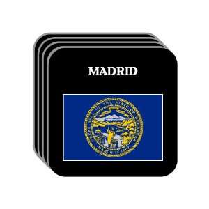 US State Flag   MADRID, Nebraska (NE) Set of 4 Mini Mousepad Coasters