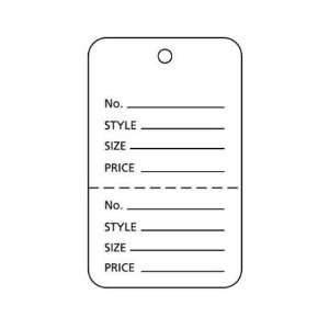  Small White Perforated Merchandise Tags   1 1/4W X 1 7/8 