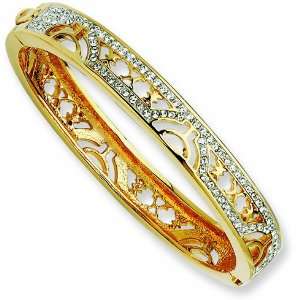 Gold plated Swarovski Crystal 7in Egyptian Bangle/Gold Plated Mixed 