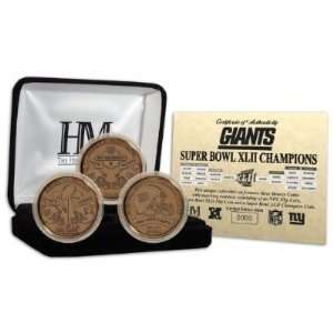  New York Giants Super Bowl XLII Bronze 3 Coin set Sports 