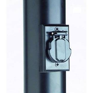   House 501932 Black Lamp Post with Cross Arm and Electrical Outlet