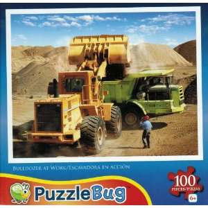    Puzzlebug Bulldozer at Work 100 Piece Jigsaw Puzzle Toys & Games