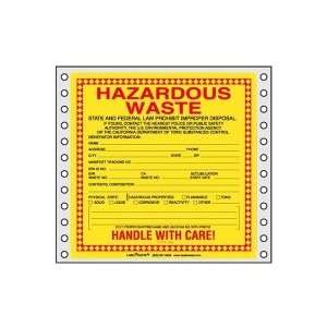  California Waste Label, Pin Feed Vinyl