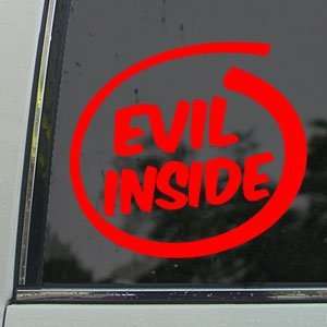  Evil Inside On Board Red Decal Funny Satan Car Red Sticker 