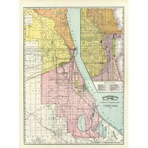  CHICAGO ILLINOIS (IL) RAILWAY TERMINAL MAP 1892