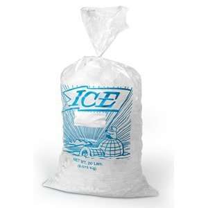  20 lb. Plastic Ice Bag with Blue ICE Logo 500 / Bundle 