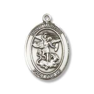 St. Michael the Archangel Sterling Silver Medal with 18 Sterling 