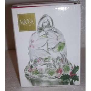  Mikasa Holiday Bloom Glass Christmas Bell NEW Everything 