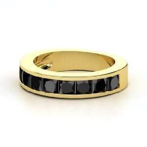    Chloe Band, 14K Yellow Gold Ring with Black Diamond Jewelry