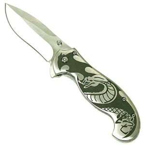   Spring Assisted Knife Etched Handle 1045 Surgical