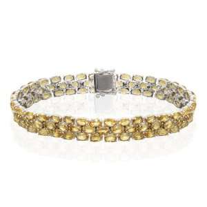 Effy Jewelers Effy® Sterling Silver Citrine Three Row Bracelet 23.0 