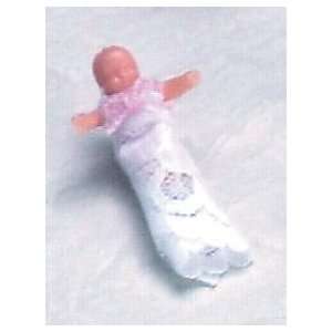  Dollhouse Miniature Baby in Blanket 