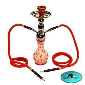  Handmade 16 Red Frosted Glass Hookah Kit 