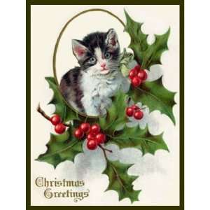  Christmas Kitten Postage Stamps